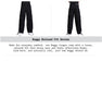 Front and back views of black Baggy Relaxed Fit Denims featuring large cargo pockets and adjustable strap details.