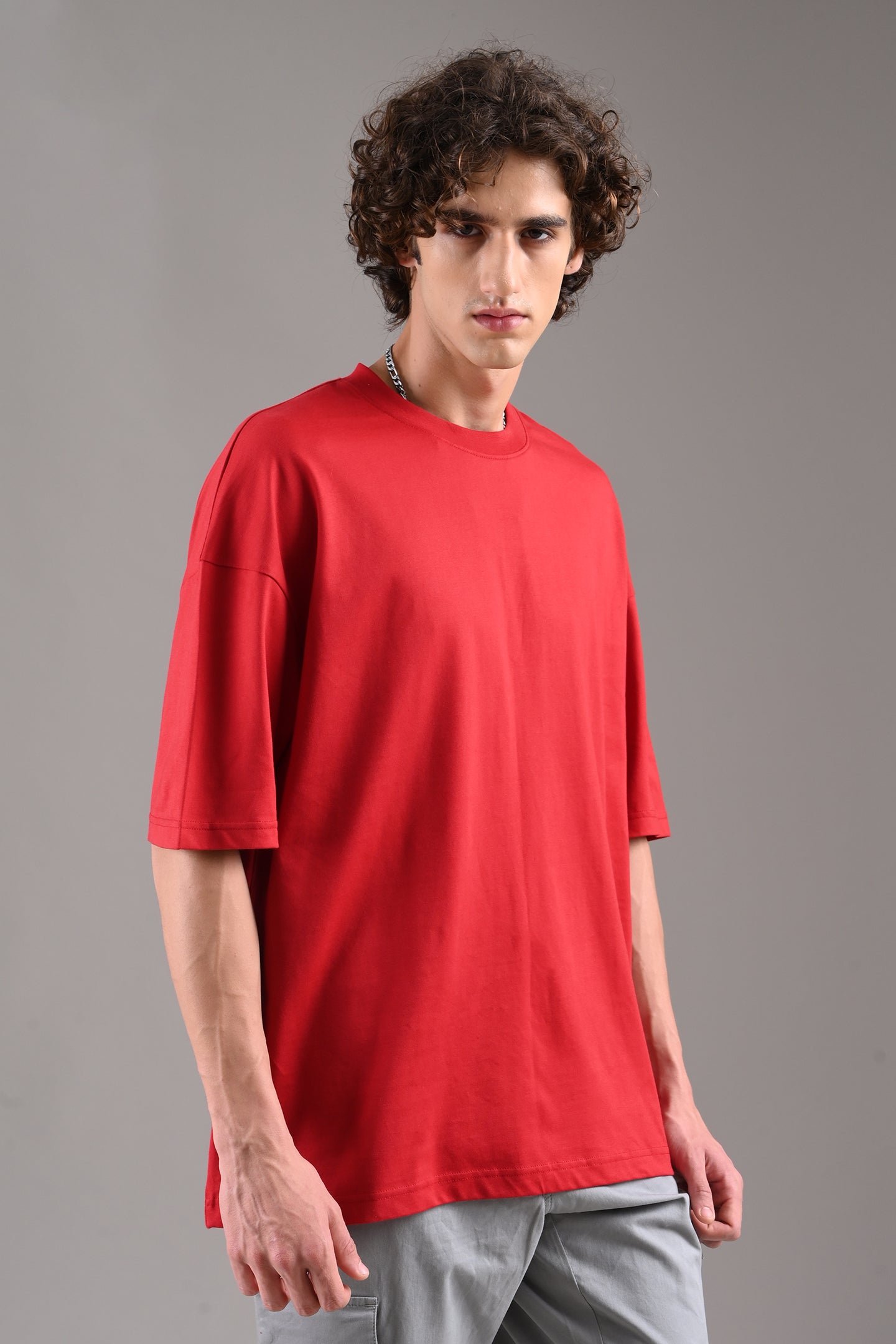 Pack of 3 Baggy T-shirts - Red/Lilac/Beige