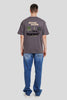 Revival Racing Dark Grey Oversized Fit T-Shirt Men Pic 1