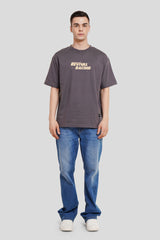Revival Racing Dark Grey Oversized Fit T-Shirt Men Pic 2