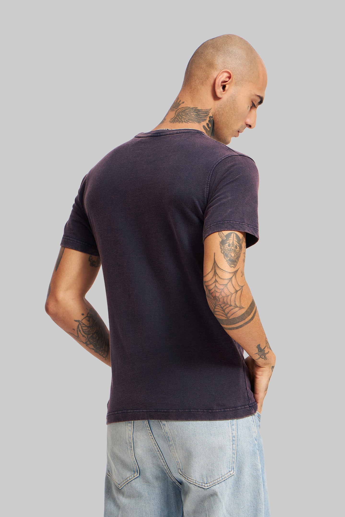 Pack of 2 Acid Washed T-shirts - Grey/Navy Blue