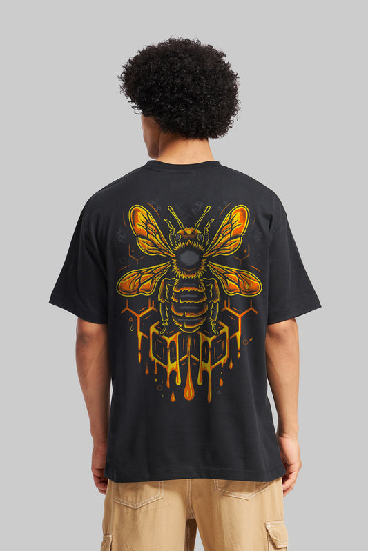 Honeybee Black Oversized Fit T-Shirt Men Pic 1