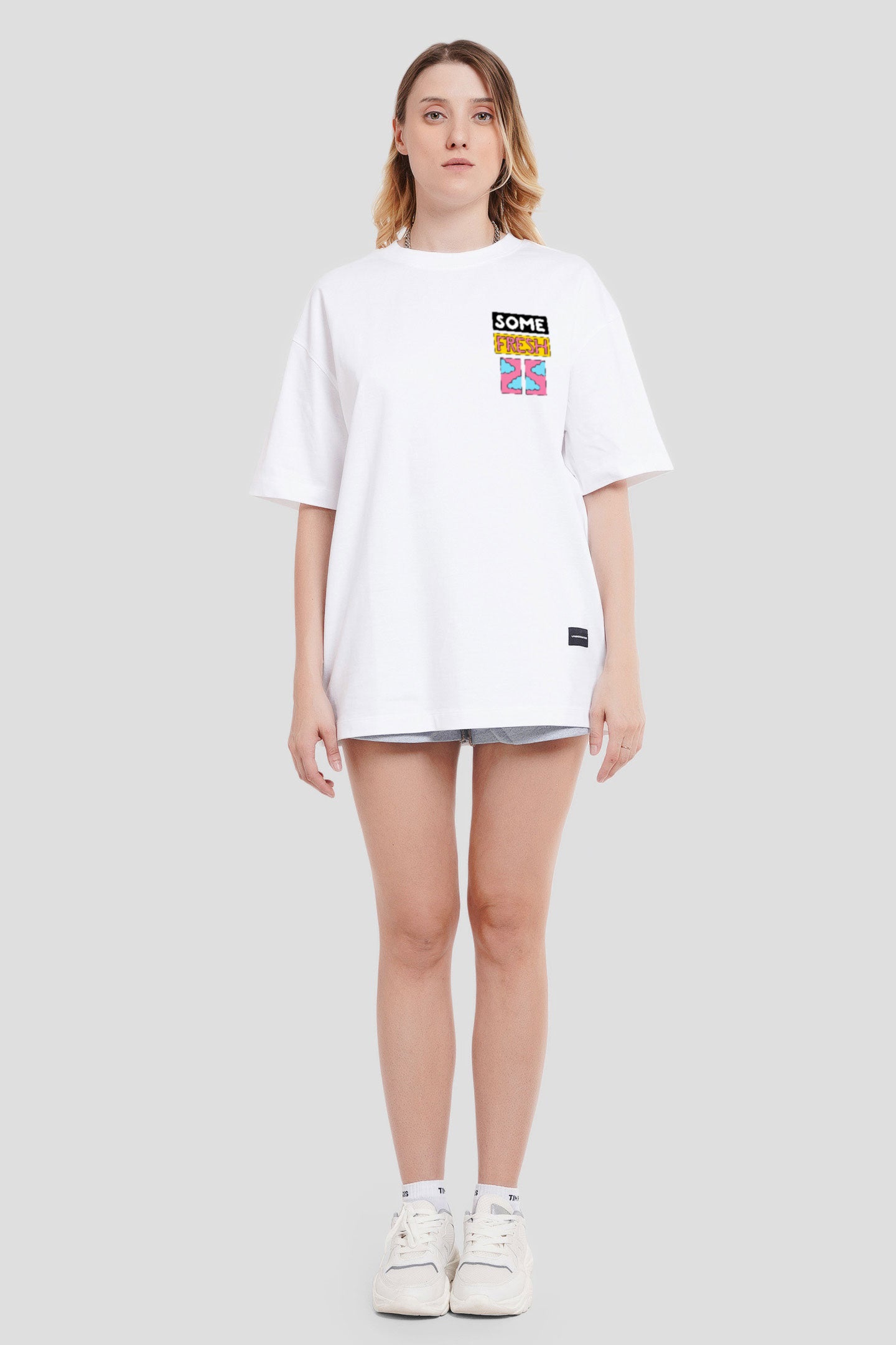 Pop Art Vibes White Printed T-Shirt