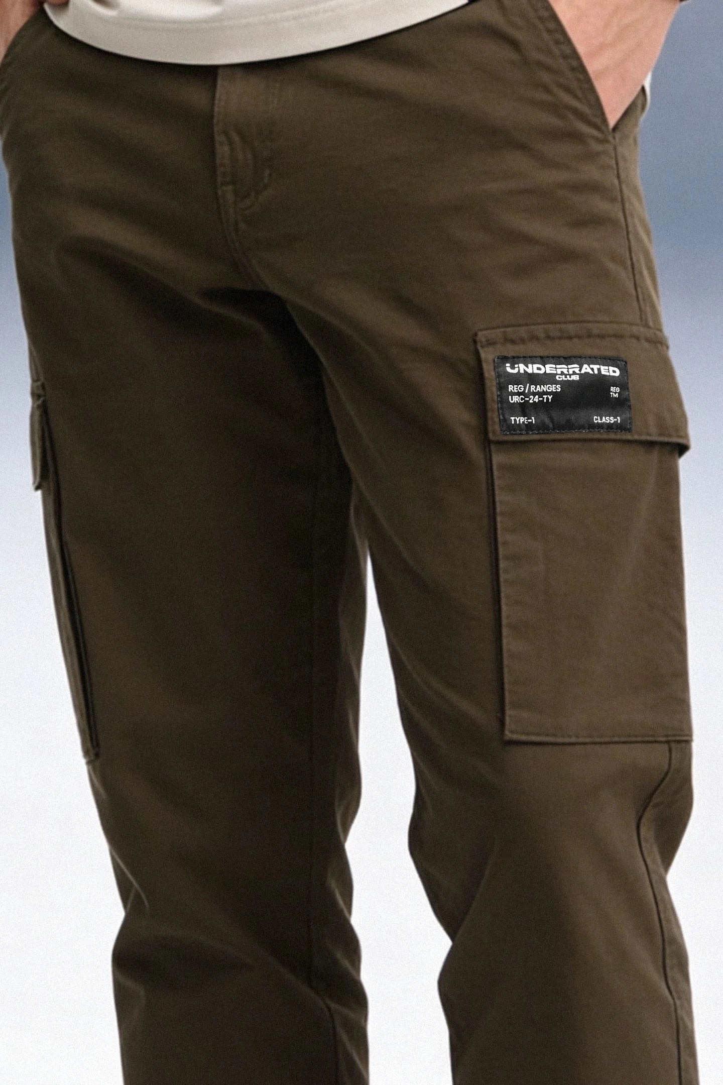 Olive Mid Rise Regular Fit Men's Cargo