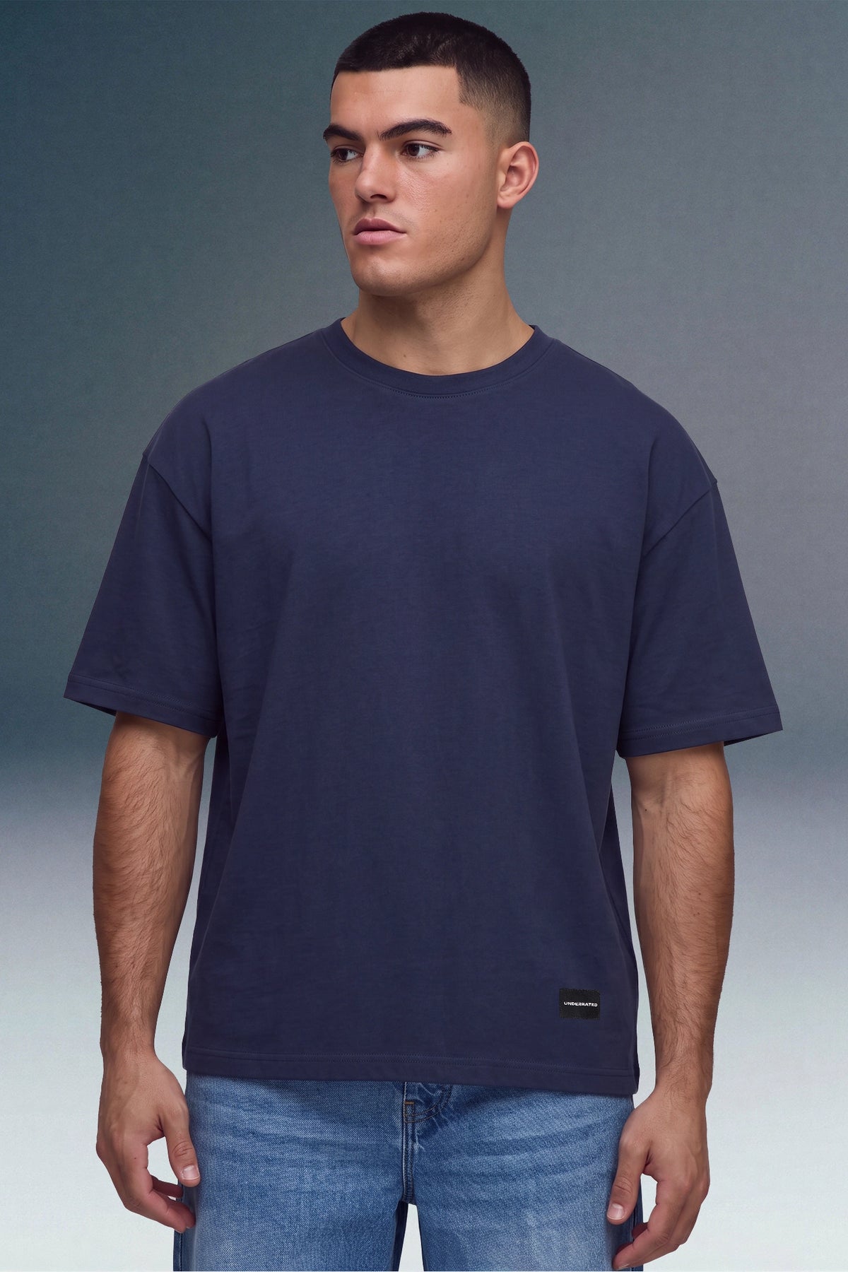 Always Late Navy Blue Oversized T-shirt