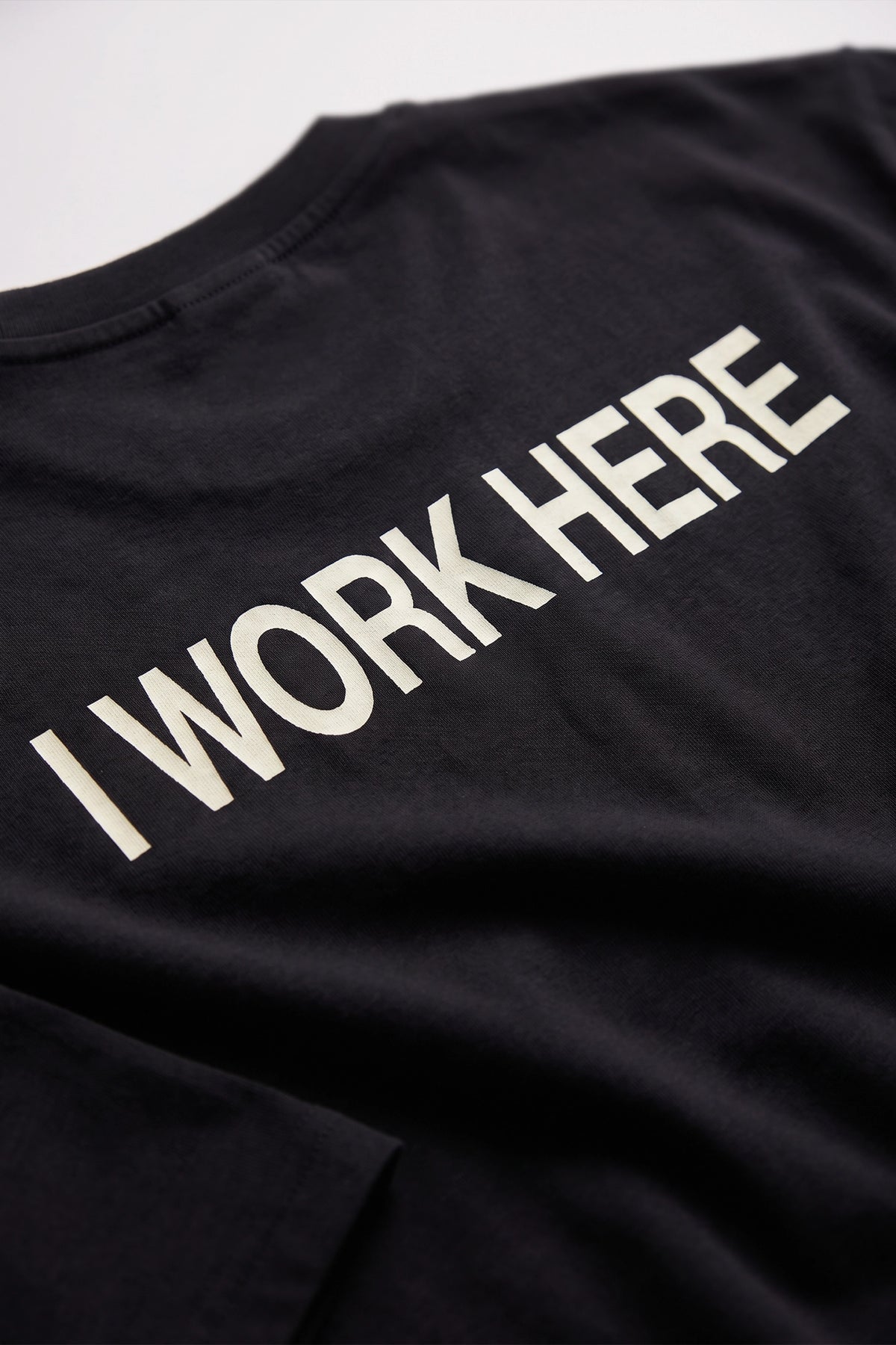 I Work Here Black Oversized T-shirt