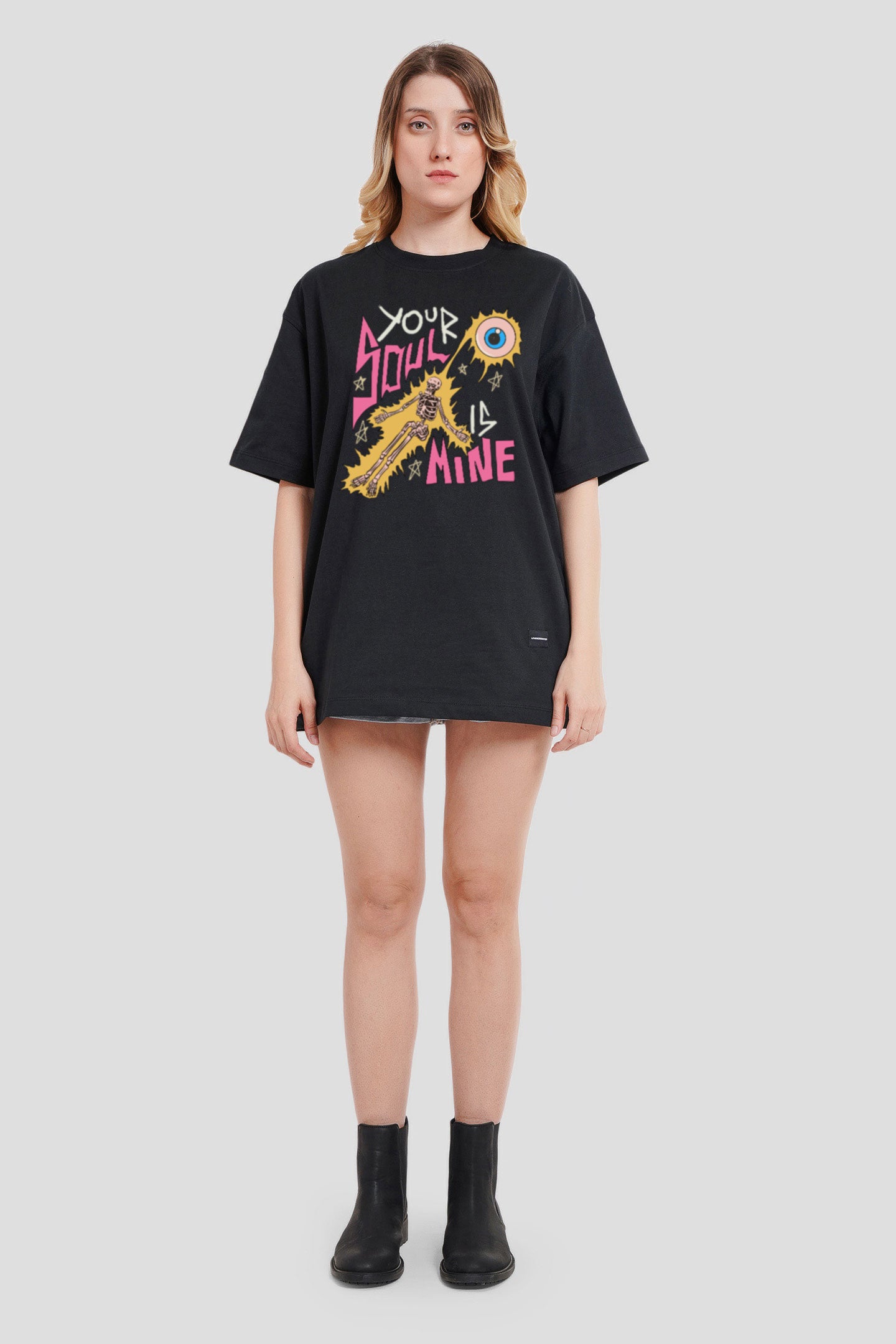 Your Soul Is Mine Black Printed T-Shirt Women Oversized Fit