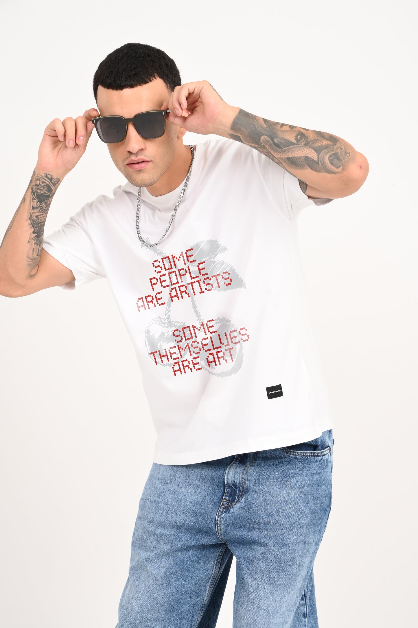 Living Art White Oversized T-shirt Men