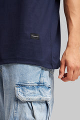 Skull Rider Navy Blue Oversized Fit T-Shirt Men Pic 4