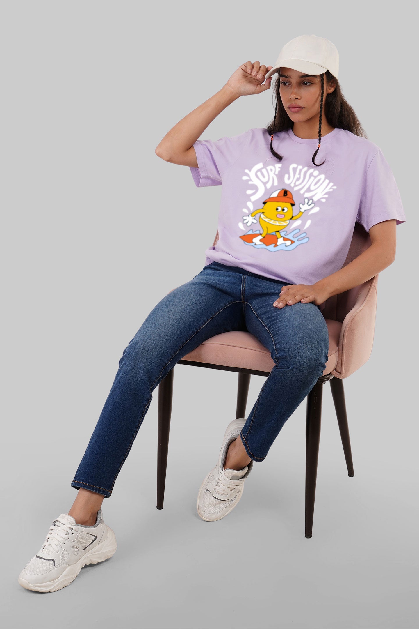 Surfboard Session Lilac Boyfriend Fit T-Shirt Women