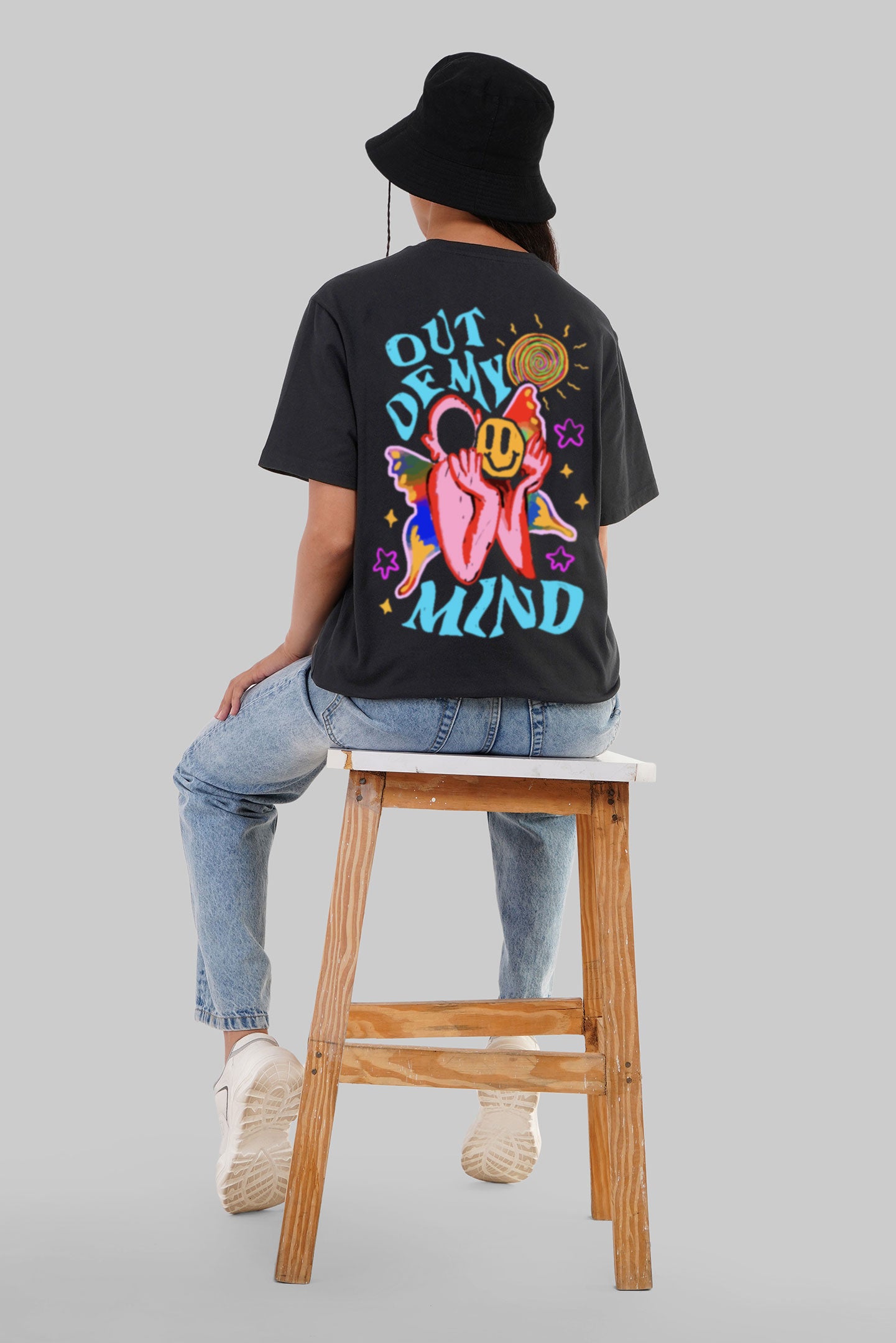 Out Of Mind Black Boyfriend Fit T-Shirt Women
