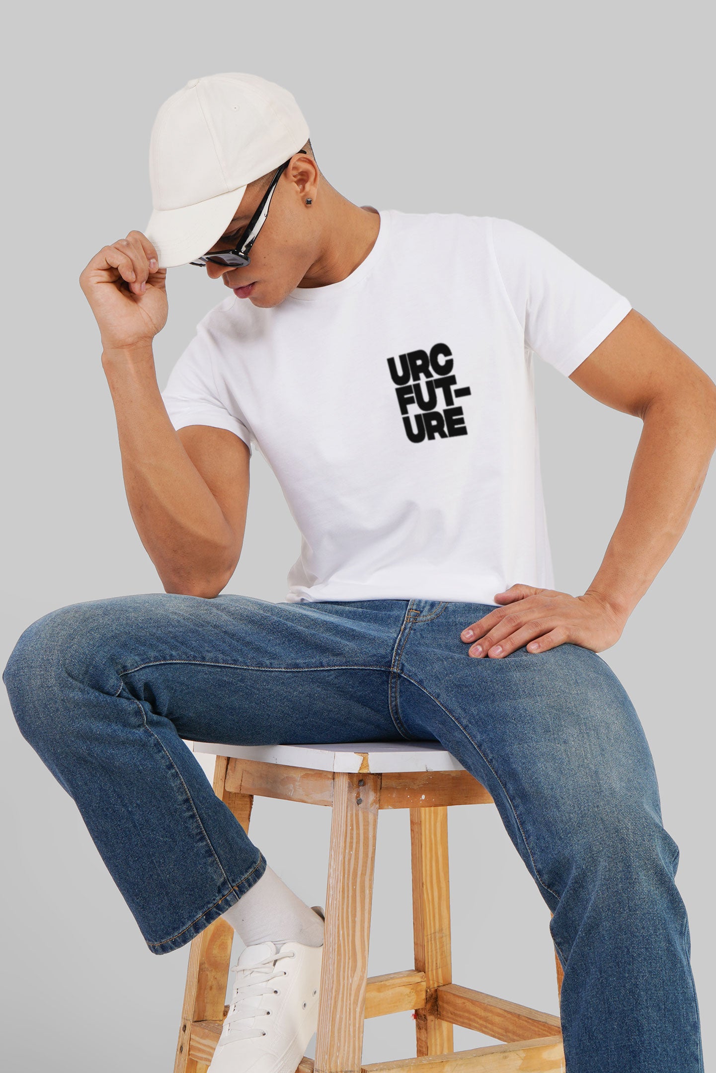 URC Future White Regular Fit T-Shirt Men