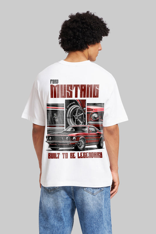 Mustang White Oversized Fit T-Shirt Men Pic 1