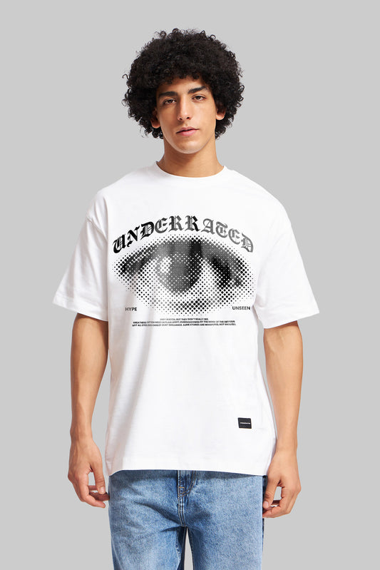 Unseen Hype White Oversized Fit T-Shirt Men Pic 1