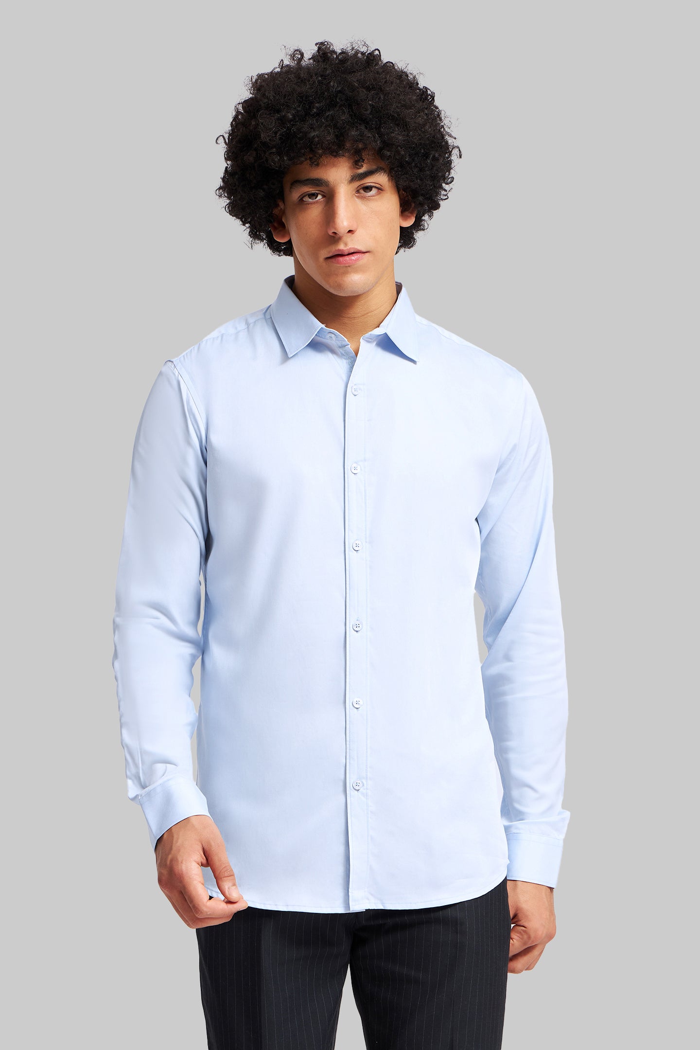 Men's Shirt Combo - Pack of 2 Solid Essentials - Blue and Grey