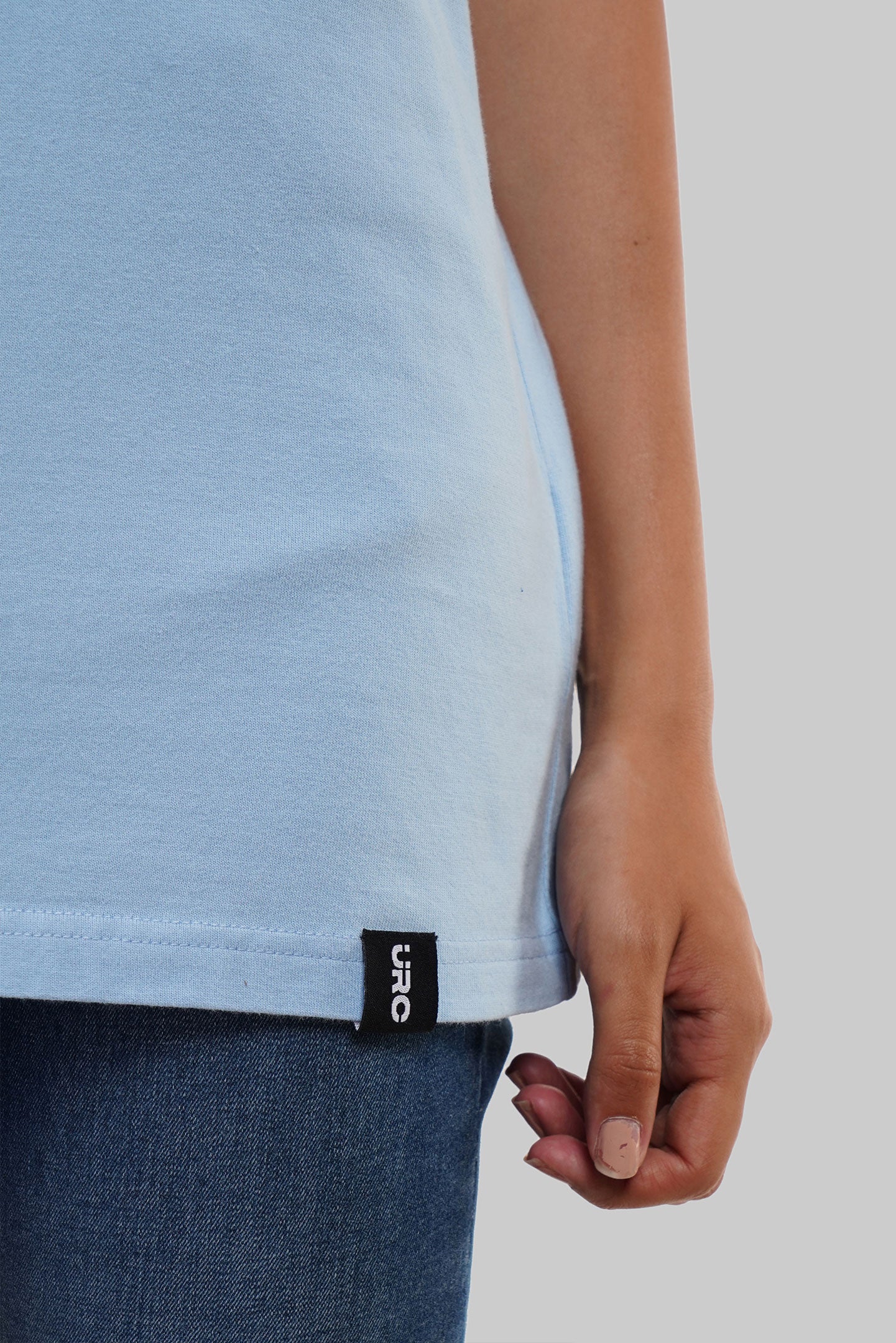 Scenary Shades Sky Blue Boyfriend Fit T-Shirt Women