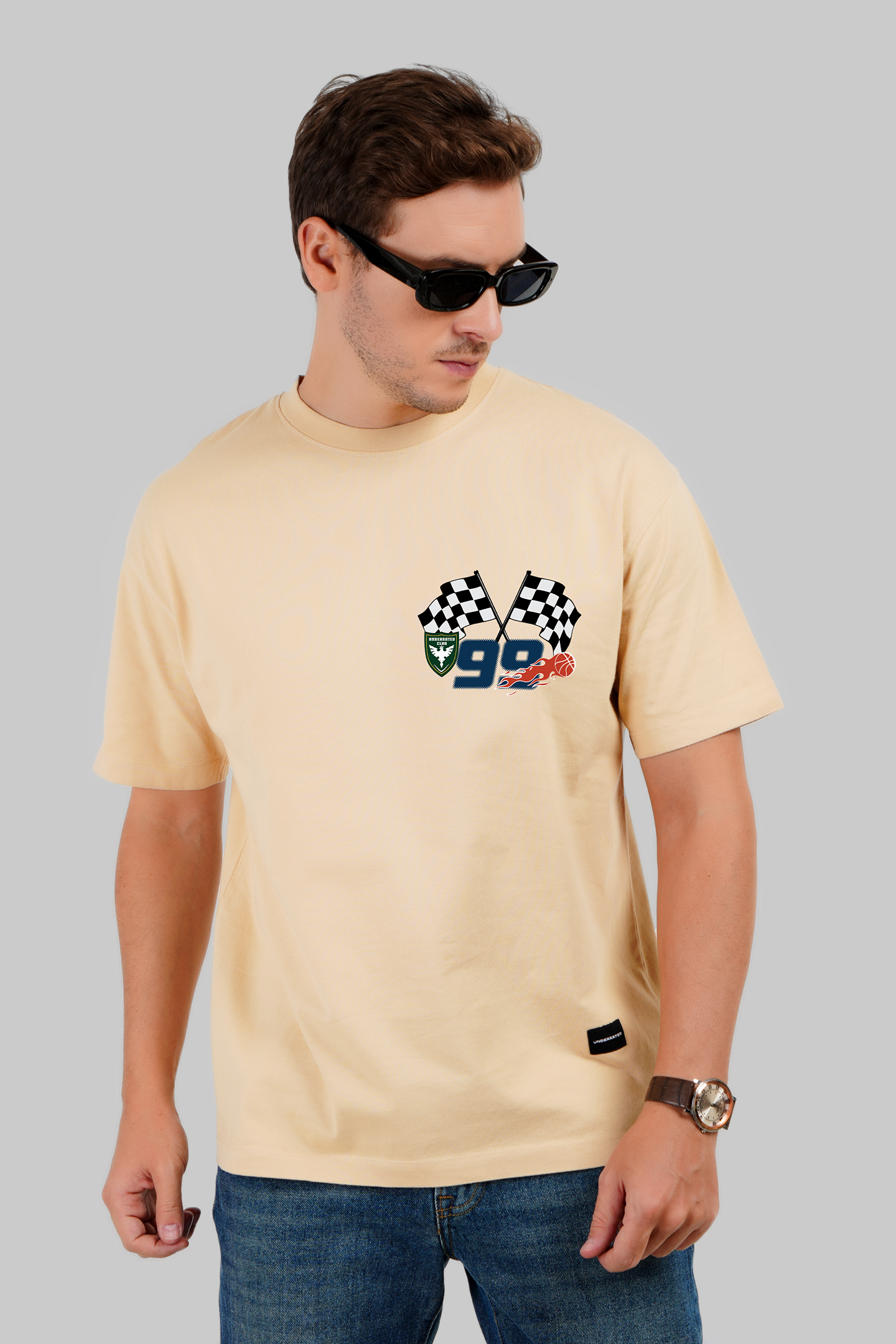 99 URC Beige Oversized T-shirt Men