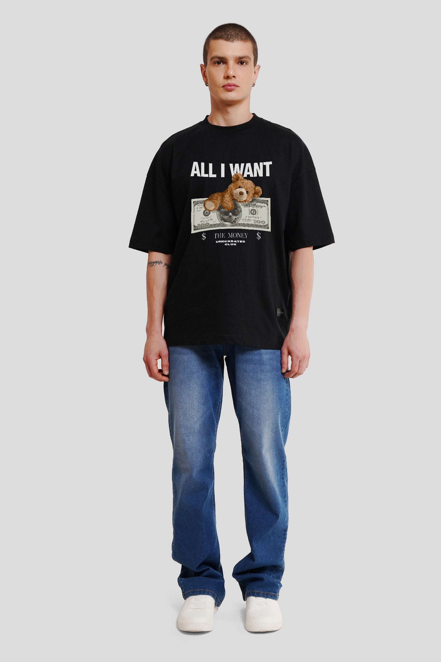 All I Want Black Printed Baggy T-Shirt