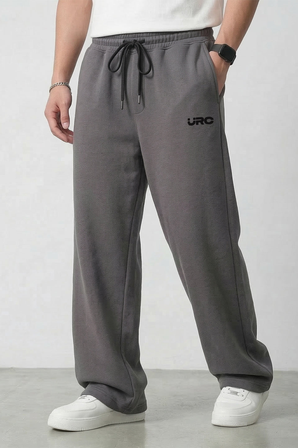 Pack of 2 Men's joggers combo - Ash grey/ Beige