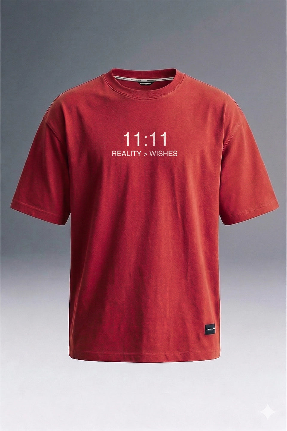 11:11 Reality Check Red Oversized T-shirt Men