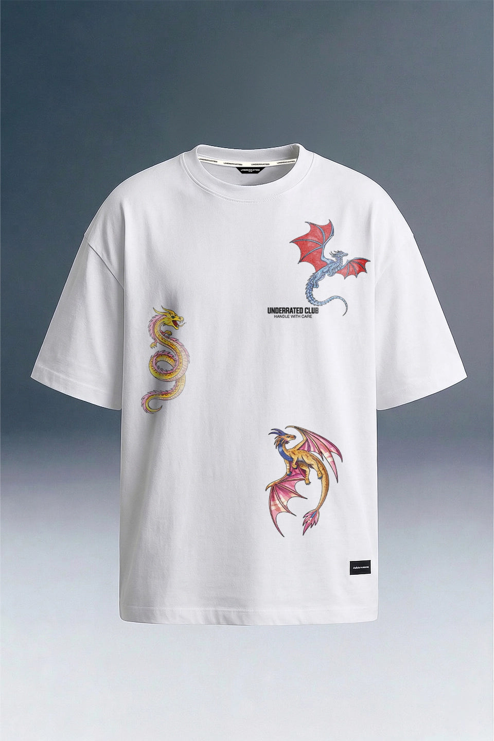 Dragon White Oversized T-shirt Men