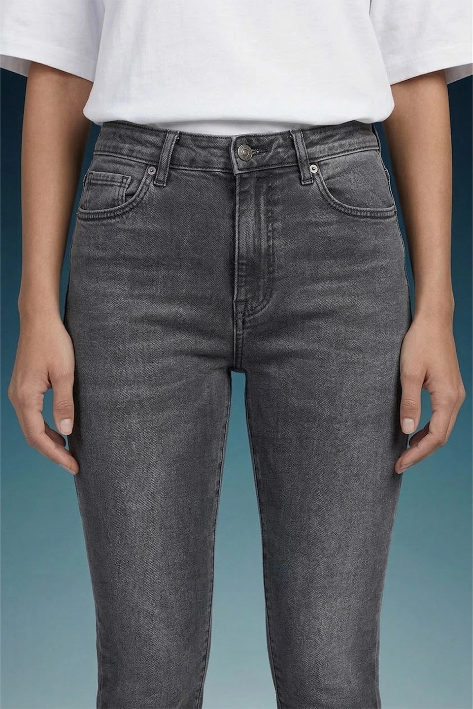 Grey High Rise Skinny Women Jeans