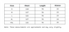 Size Chart of Men Relaxed Fit Shirt Half Sleeves in cm