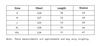 Size Chart of Women Relaxed Fit Shacket Full Sleeves in cm