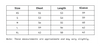 Size Chart of Women Regular Fit Shirt Full Sleeves in cm
