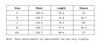Size Chart of Men's Regular Fit Full Sleeves in cm