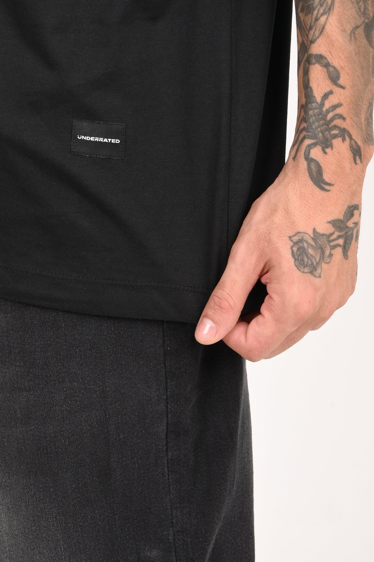 Chaotic Harmony Peace Graphic Black Oversized Fit T-Shirt Men Pic 3