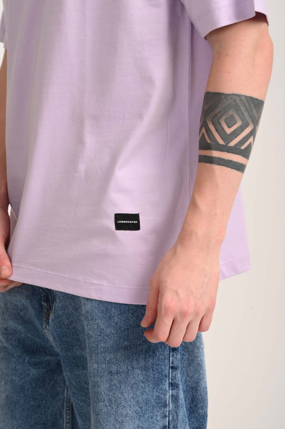 Sunset Riches Lavender Oversized Fit T-Shirt Men Pic 4