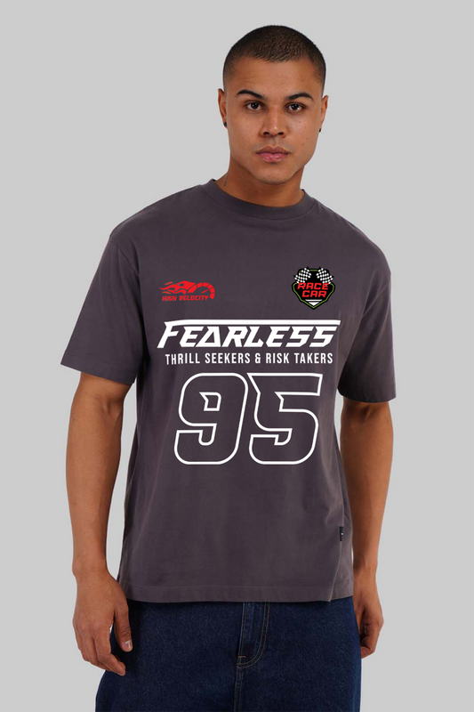Fearless Grey Oversized T-shirt Men