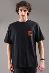 Flaming Labubu Demon Black Oversized Fit T-Shirt Men Pic 2