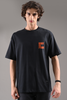 Flaming Labubu Demon Black Oversized Fit T-Shirt Men Pic 2