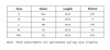 Size Chart of Men Relaxed Fit Shirt Half Sleeves in inches