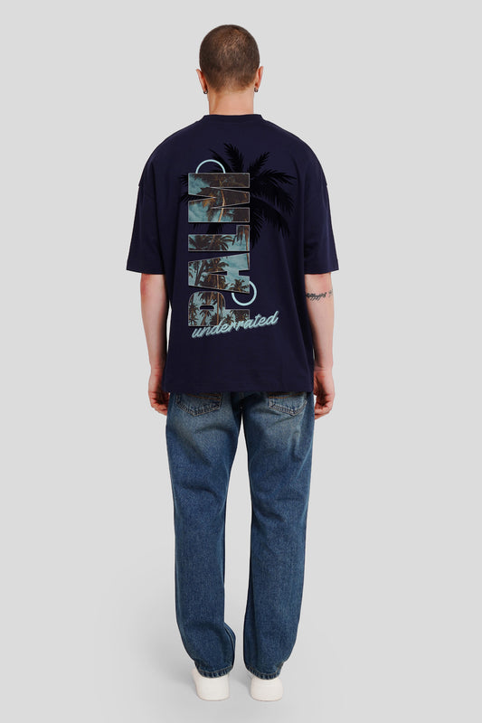 Palm Navy Blue Baggy Fit T-Shirt Men