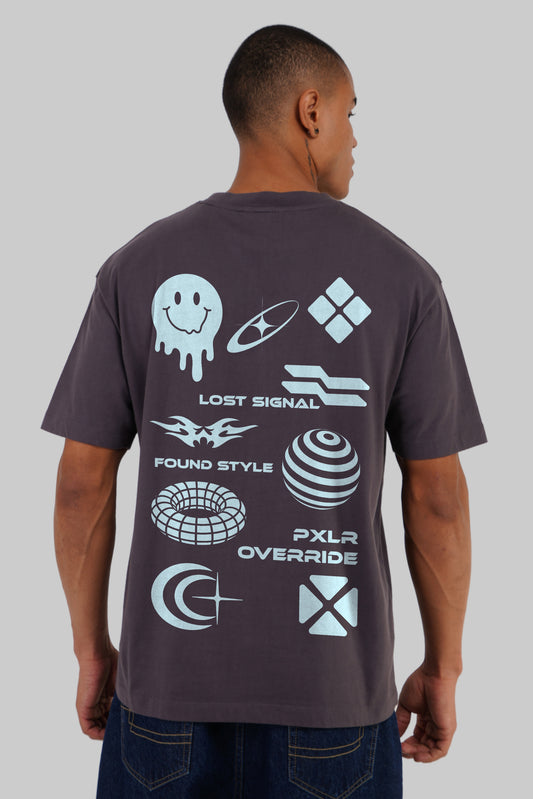 Reboot Mode Dark Grey Oversized Fit T-Shirt Men Pic 1