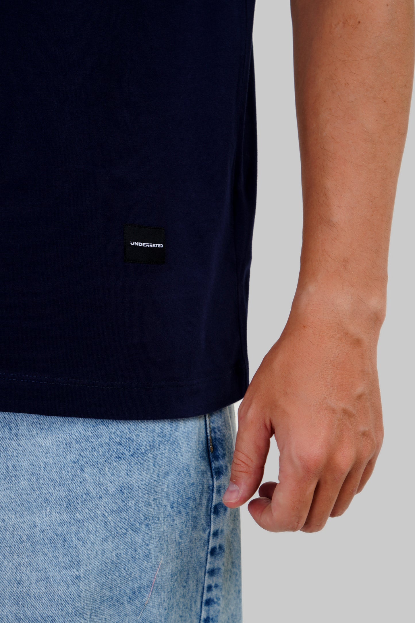 Nice Navy Blue Oversized Fit T-Shirt Men Pic 3