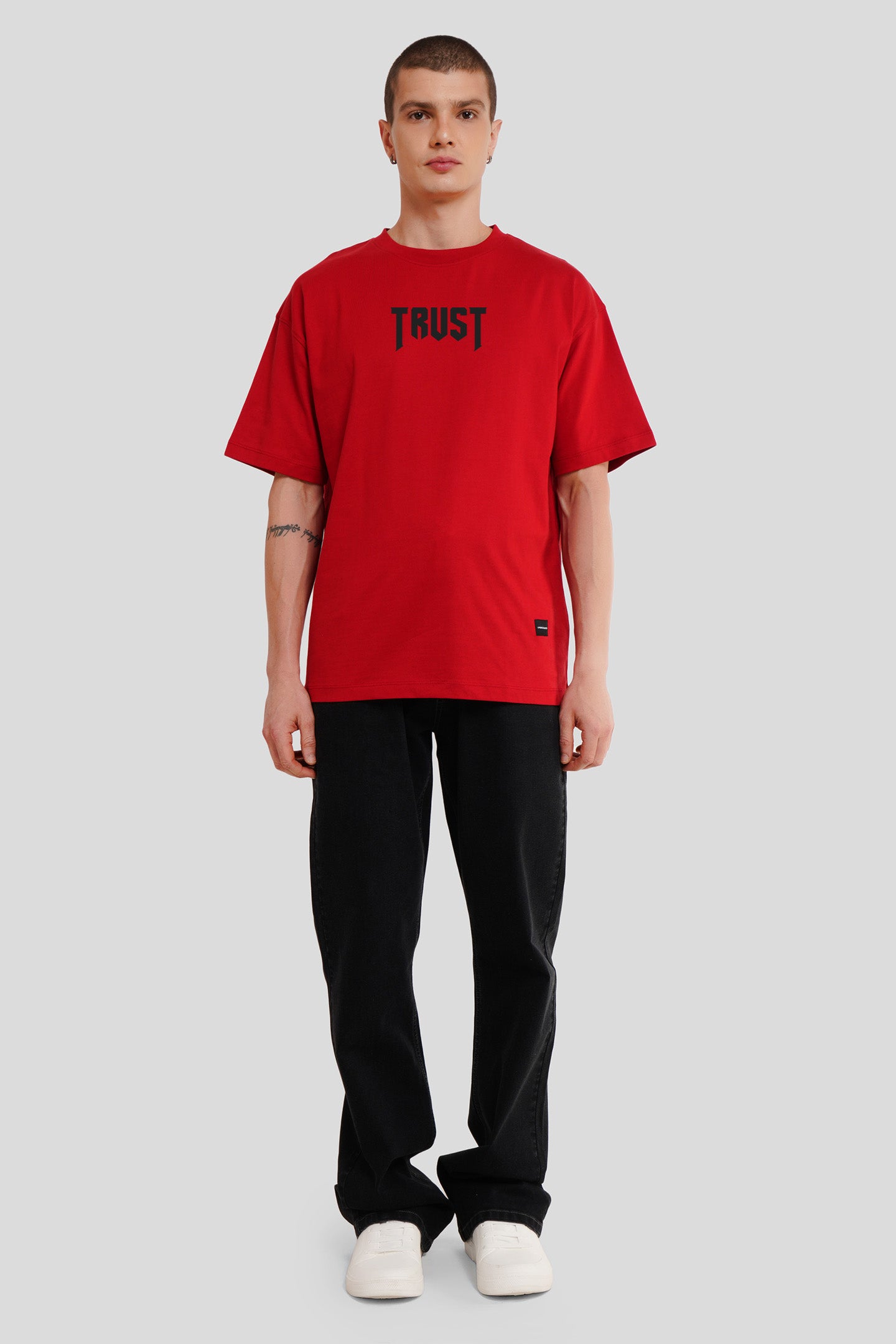 Trust Red Oversized Fit T-Shirt Men