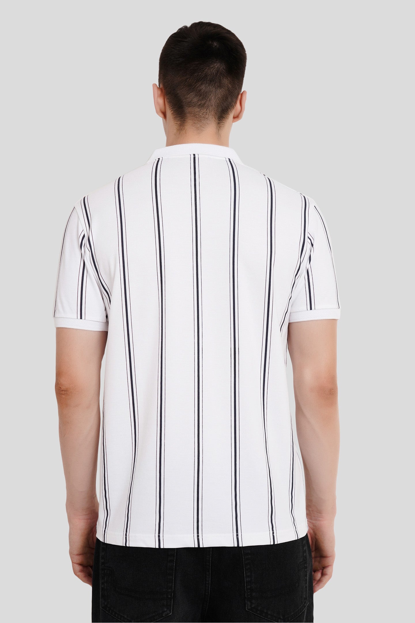 White Striped Polo T-Shirt