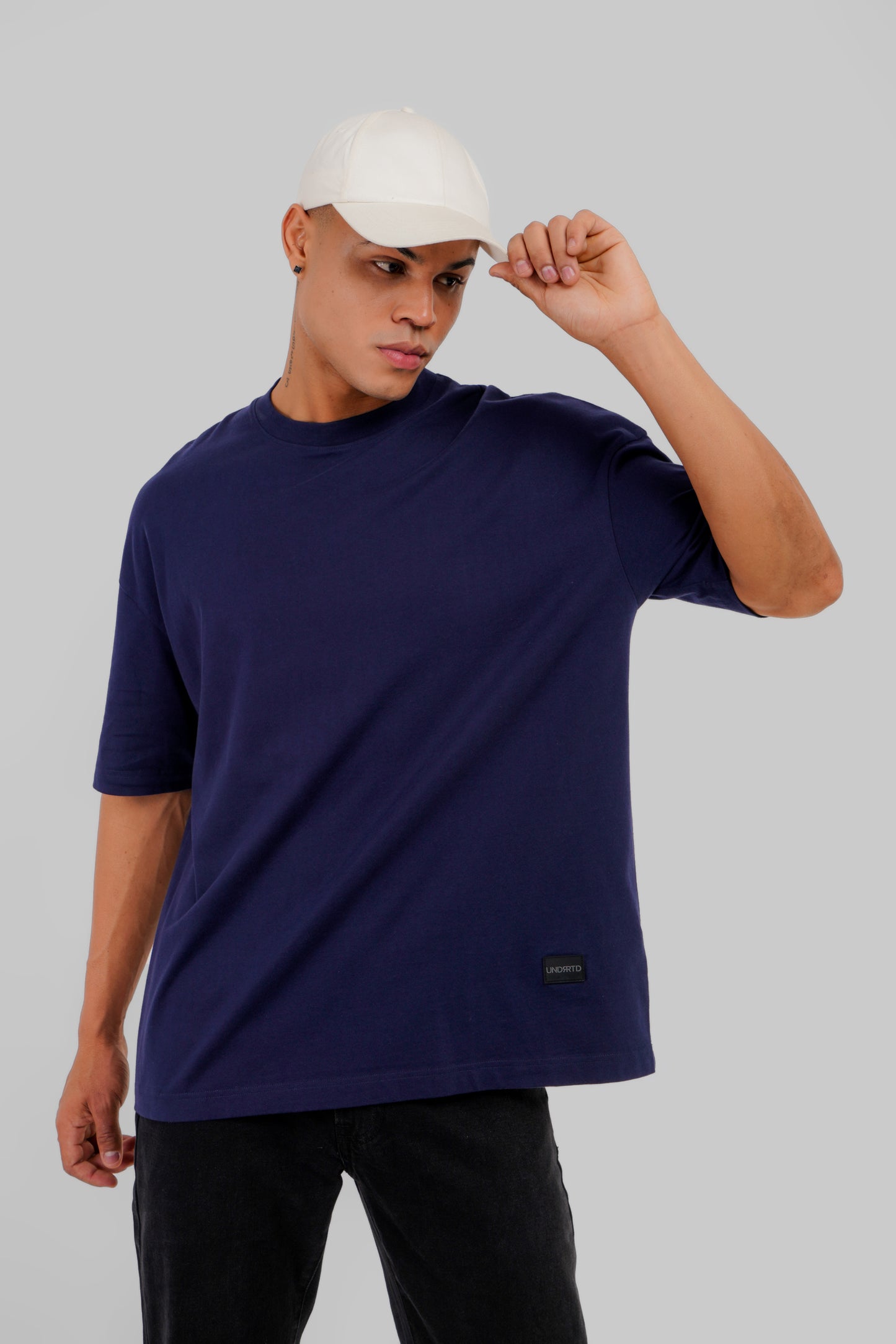 Pack of 3 Baggy T-shirts - Beige/Blue/Navy