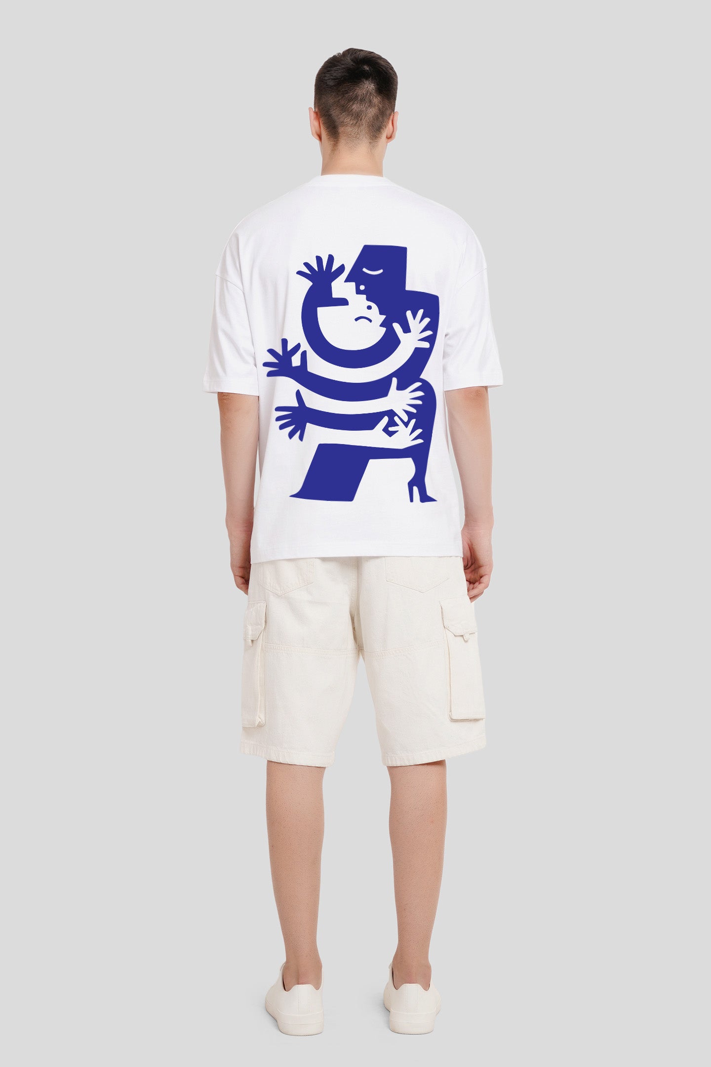 The Complexity Of Simplicity White Printed T-Shirt Men Baggy Fit