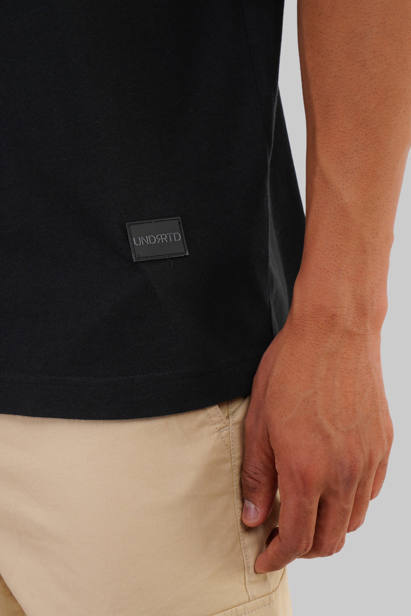 Two Men Line Art Black Baggy Fit T-Shirt Men Pic 4