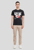 Romance Black Printed Regular T-Shirt