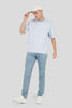 Sky Blue Low Rise Men's Straight Jeans Pic 2