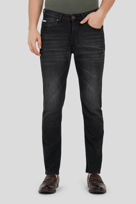Black Mid Rise Men's Slim Fit Jeans Pic 1
