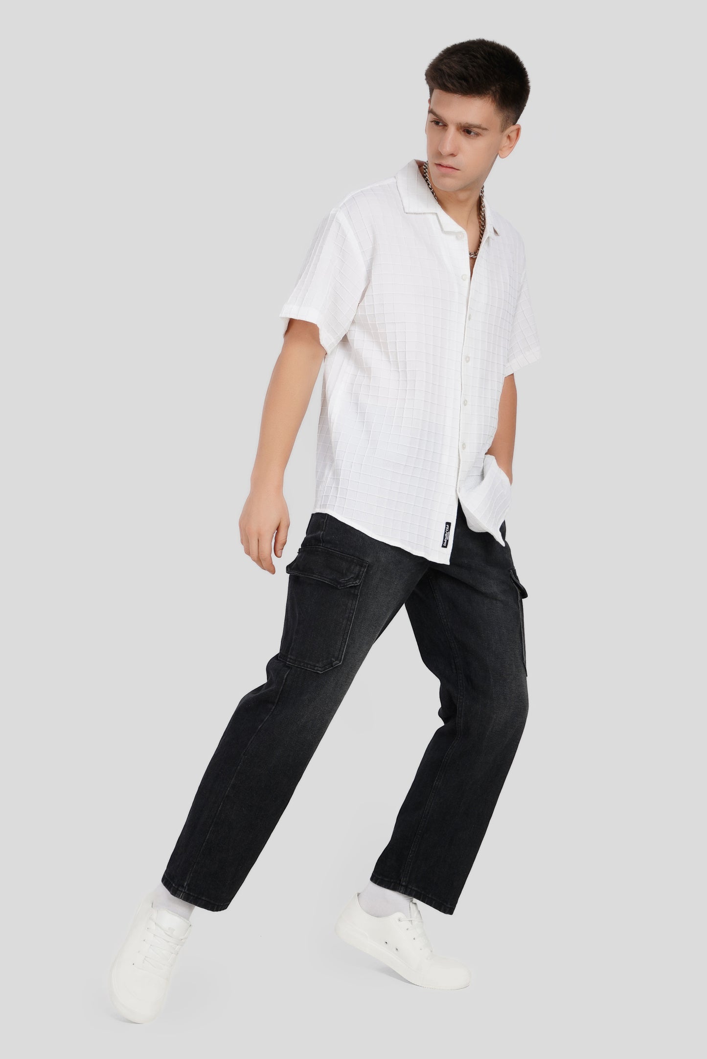 White Textured Shirt