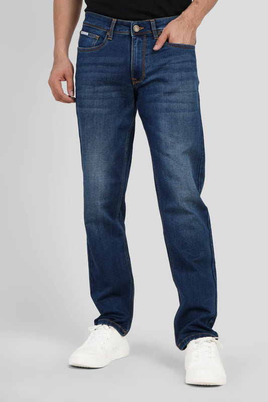 Indigo Mid Rise Dark Wash Men's Slim Fit Jeans Pic 1