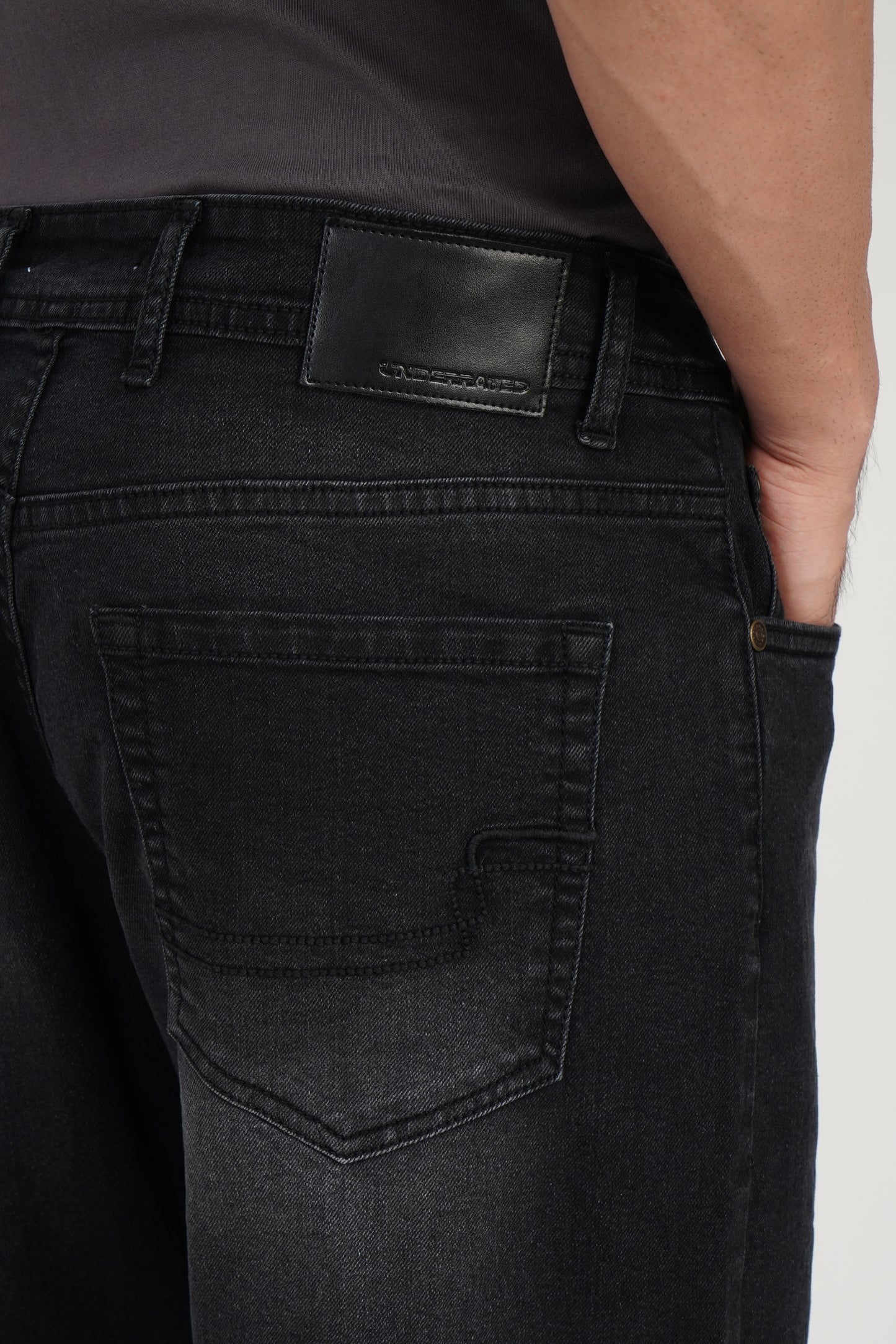 Black High Rise Men's Bootcut Jeans Pic 5